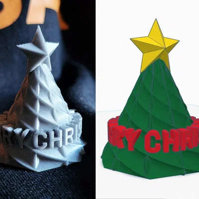 Mô hình cây thông Noel trang trí Merry Christmas in 3D đẹp mắt