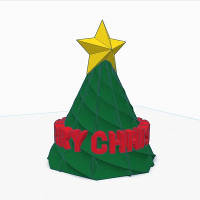 Mô hình cây thông Noel trang trí Merry Christmas in 3D đẹp mắt