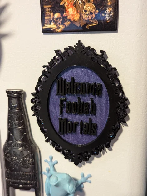 Nam châm tủ lạnh Disney Haunted Mansion “Welcome Foolish Mortal” - Image 1