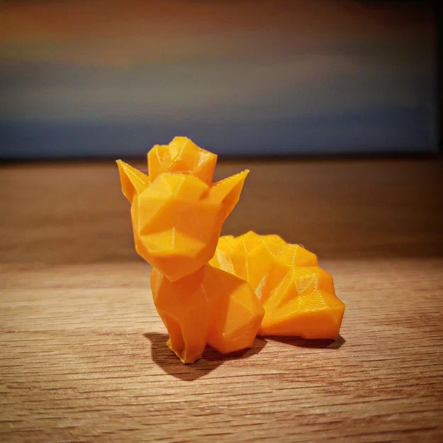 Mô hình Vulpix Pokemon phong cách Low Poly để bàn cực xinh - Image 1