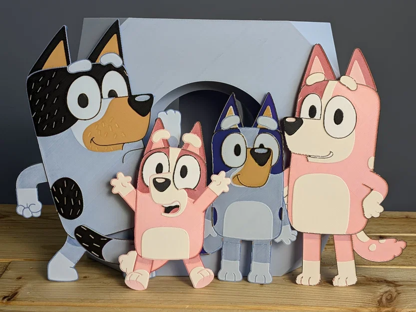 Bluey Heeler Family Chromaphane – Tranh filament kiểu Chromaphane - Image 1
