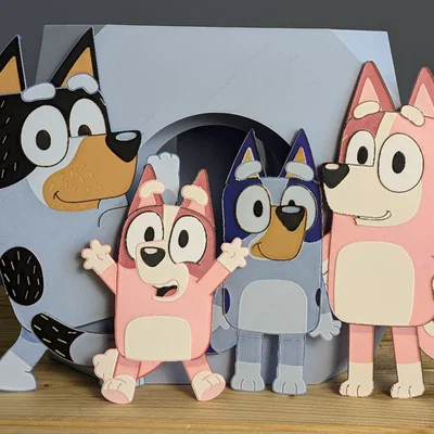 Bluey Heeler Family Chromaphane – Tranh filament kiểu Chromaphane