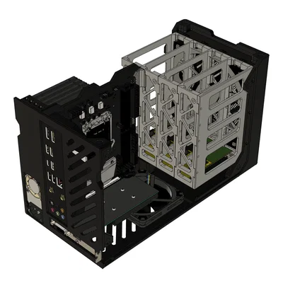 Case NAS ITX 4-Bay dùng PSU Flex-ATX (Hot Swap HDD)