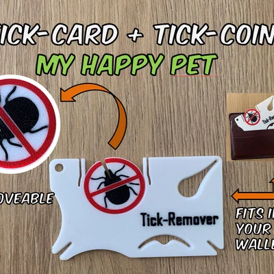 Thẻ Gỡ Ve Kèm Coin - Zecken Karte mit Coin (Tick Card with Coin)