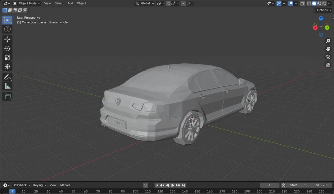 Low Poly Volkswagen Passat B8 Sedan 2019 - Image 2