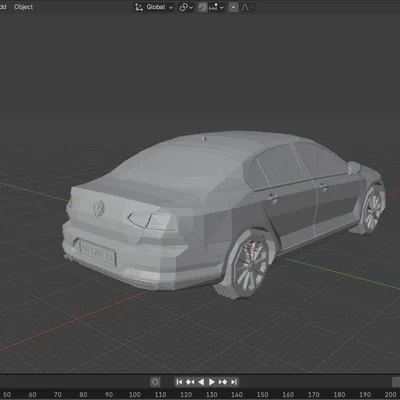 Low Poly Volkswagen Passat B8 Sedan 2019