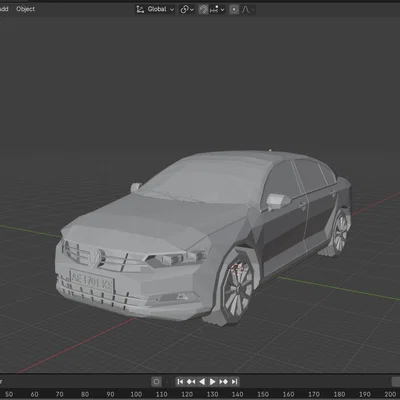 Low Poly Volkswagen Passat B8 Sedan 2019