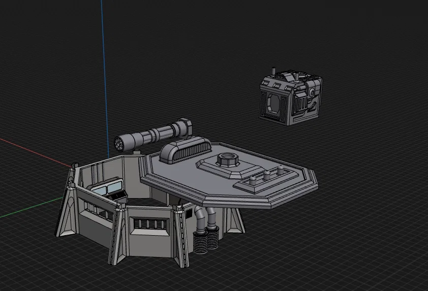 Mô hình công sự Sci-fi 28mm với tháp pháo xoay cho Wargaming - Image 1