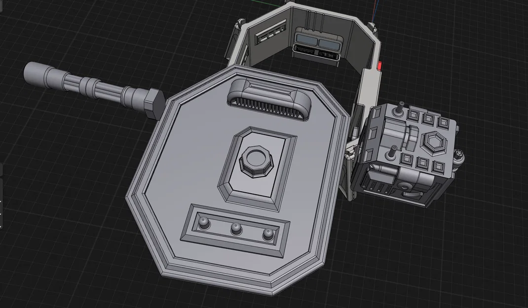 Mô hình công sự Sci-fi 28mm với tháp pháo xoay cho Wargaming - Image 3