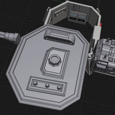 Mô hình công sự Sci-fi 28mm với tháp pháo xoay cho Wargaming