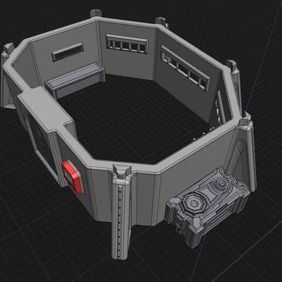 Mô hình công sự Sci-fi 28mm với tháp pháo xoay cho Wargaming