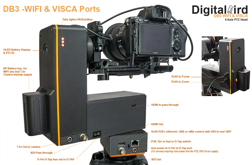 Digital Bird DB3_VISCA Pan Tilt head hỗ trợ OBS & vMix - Image 2