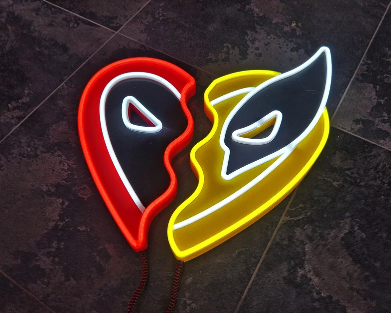 Deadpool & Wolverine Neon – Bảng Neon LED In 3D - Image 1