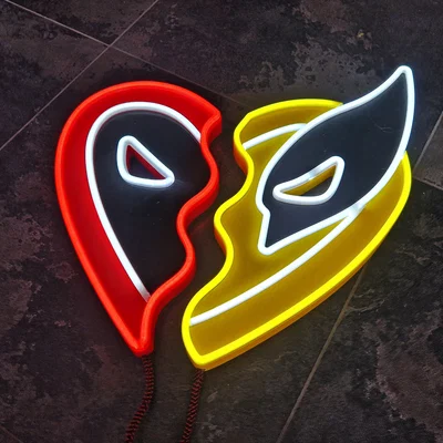 Deadpool & Wolverine Neon – Bảng Neon LED In 3D