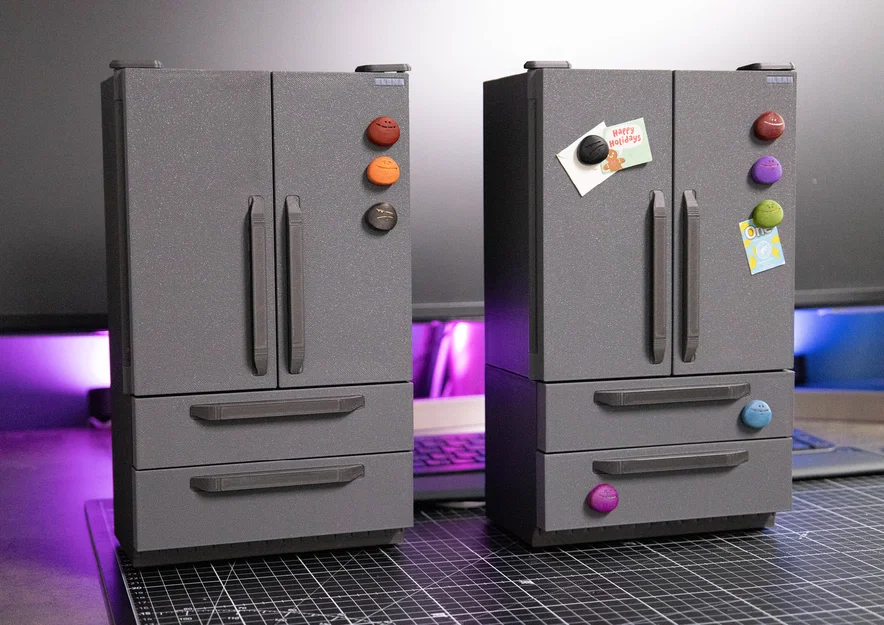 Tủ Lạnh Mini (Miniature Fridge) tỉ lệ 1:7 kiểu side-by-side - Image 1