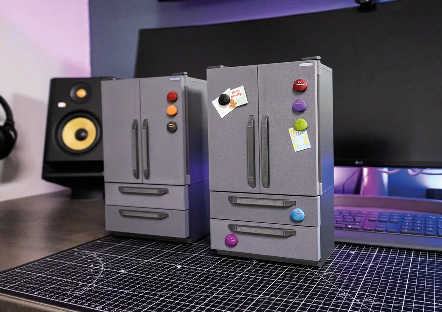 Tủ Lạnh Mini (Miniature Fridge) tỉ lệ 1:7 kiểu side-by-side - Image 3