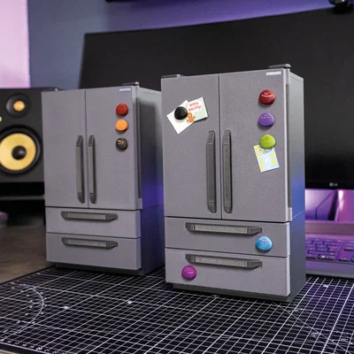 Tủ Lạnh Mini (Miniature Fridge) tỉ lệ 1:7 kiểu side-by-side