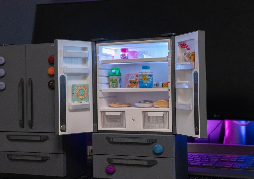 Tủ Lạnh Mini (Miniature Fridge) tỉ lệ 1:7 kiểu side-by-side - Image 5