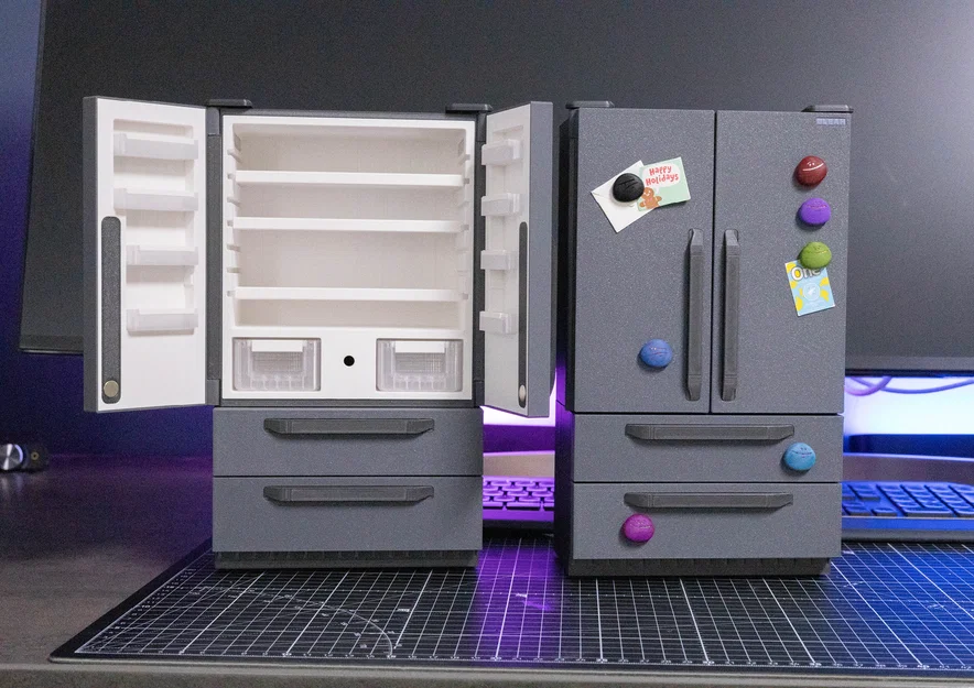 Tủ Lạnh Mini (Miniature Fridge) tỉ lệ 1:7 kiểu side-by-side - Image 8