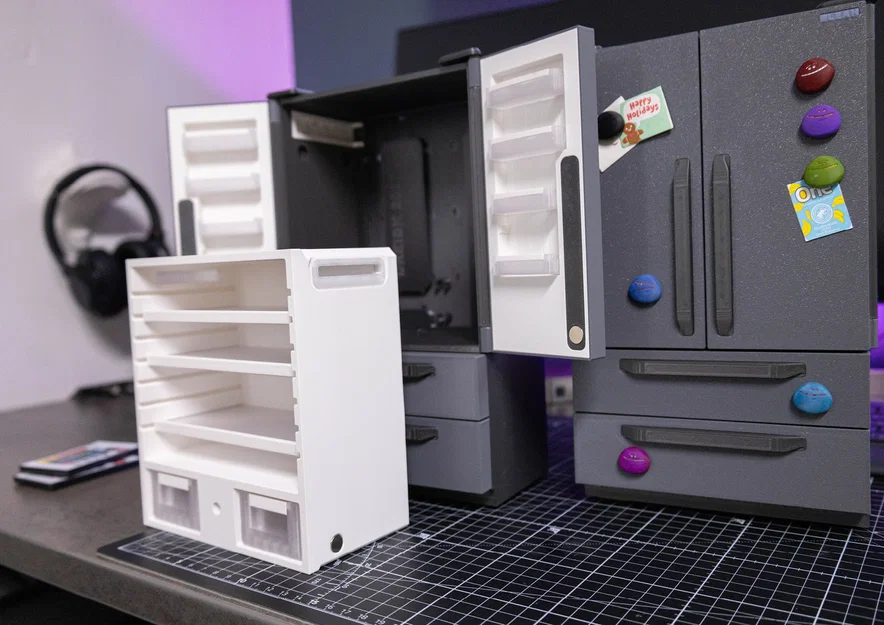 Tủ Lạnh Mini (Miniature Fridge) tỉ lệ 1:7 kiểu side-by-side - Image 11