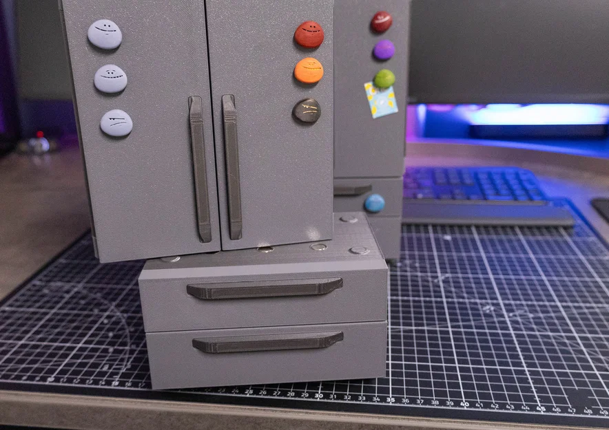 Tủ Lạnh Mini (Miniature Fridge) tỉ lệ 1:7 kiểu side-by-side - Image 13