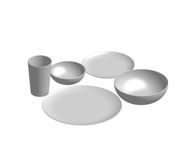 Bộ Đồ Ăn Uống Đầy Đủ: Ly, Tô và Dĩa - Image 1