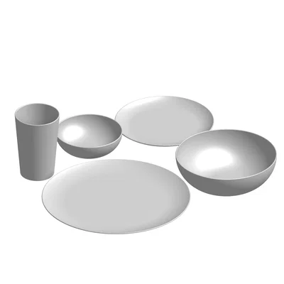 Bộ Đồ Ăn Uống Đầy Đủ: Ly, Tô và Dĩa