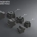 Bộ núm vặn hình sao Metric Star Knobs (M6, M8, M10) in 3D - Thumbnail 1