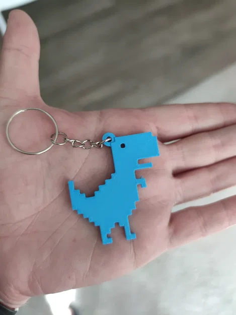Móc khóa khủng long Dino Chrome pixel 3D độc đáo - Image 1