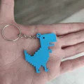 Móc khóa khủng long Dino Chrome pixel 3D độc đáo - Thumbnail 1
