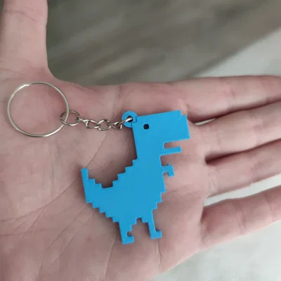 Móc khóa khủng long Dino Chrome pixel 3D độc đáo