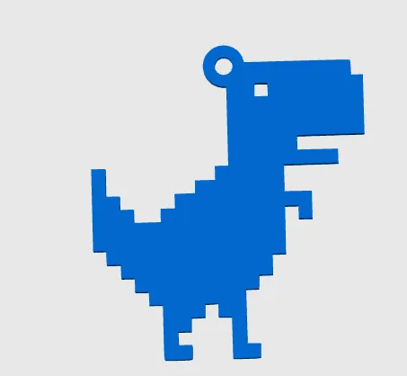 Móc khóa khủng long Dino Chrome pixel 3D độc đáo - Image 2