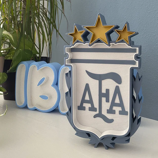 Mẫu in 3D đèn trang trí biểu tượng đội tuyển Argentina (Argentina Lamp) - Image 1