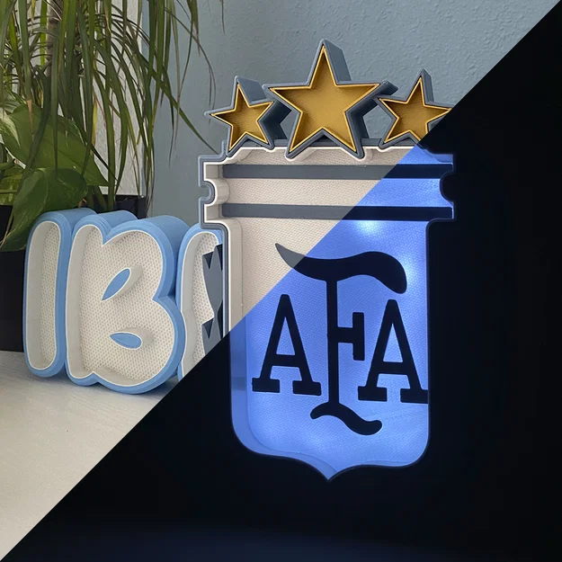 Mẫu in 3D đèn trang trí biểu tượng đội tuyển Argentina (Argentina Lamp) - Image 2