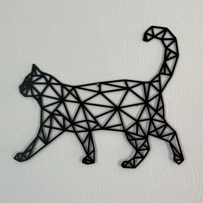 Mô hình trang trí tường hình mèo phong cách hình học hiện đại (Cat Wall Art)