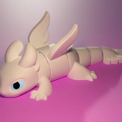 Rồng Khớp Nối Light Fury Dễ Thương Flexi (Articulated Dragon Light Fury Cute Flexi)