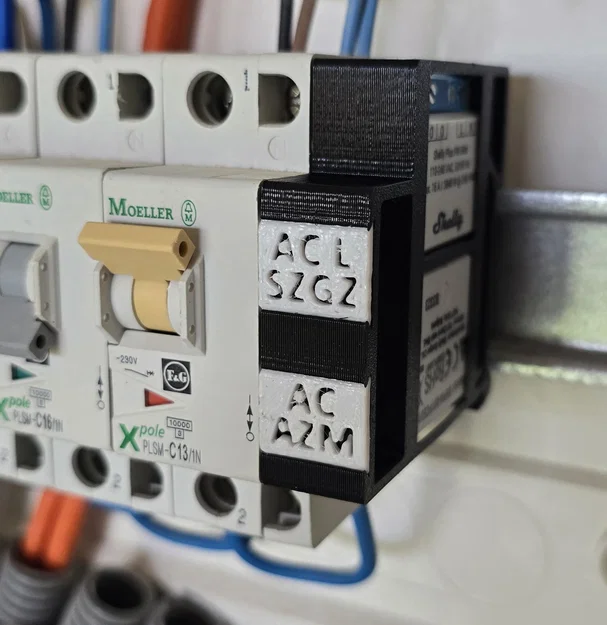 Giá đỡ DIN rail đôi cho Shelly Mini kèm nhãn (Shelly Mini Dual Din Rail Mount with Lables) - Image 1