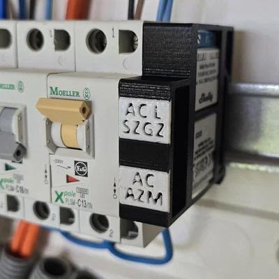 Giá đỡ DIN rail đôi cho Shelly Mini kèm nhãn (Shelly Mini Dual Din Rail Mount with Lables)