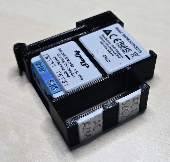 Giá đỡ DIN rail đôi cho Shelly Mini kèm nhãn (Shelly Mini Dual Din Rail Mount with Lables) - Image 2