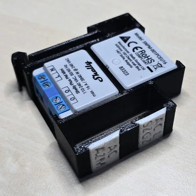Giá đỡ DIN rail đôi cho Shelly Mini kèm nhãn (Shelly Mini Dual Din Rail Mount with Lables)