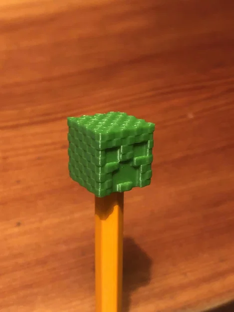 Nắp đậy bút chì hình đầu Creeper Minecraft (3D Printing Model) - Image 3