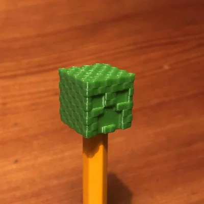 Nắp đậy bút chì hình đầu Creeper Minecraft (3D Printing Model)