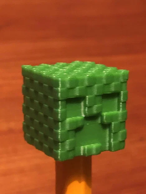 Nắp đậy bút chì hình đầu Creeper Minecraft (3D Printing Model) - Image 4