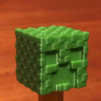 Nắp đậy bút chì hình đầu Creeper Minecraft (3D Printing Model)