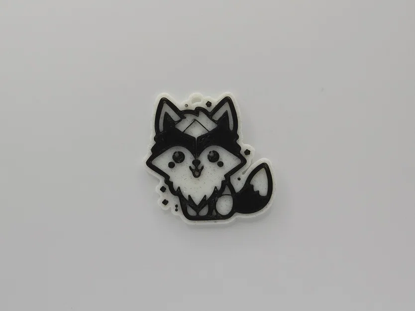 Móc khóa Sói con đáng yêu (Cute Wolf Keychain) in 3D cực dễ - Image 1
