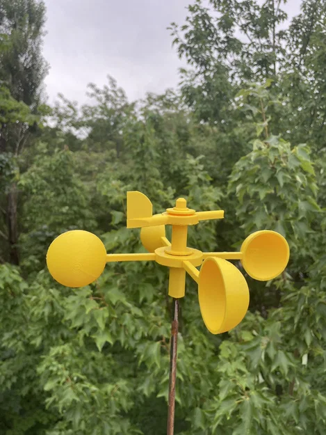 Cối đo gió Anemometer quay mượt với vòng bi in 3D (Printed Bearings) - Image 1