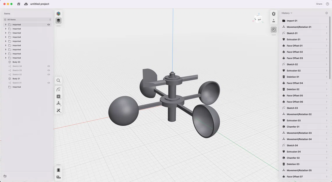 Cối đo gió Anemometer quay mượt với vòng bi in 3D (Printed Bearings) - Image 2