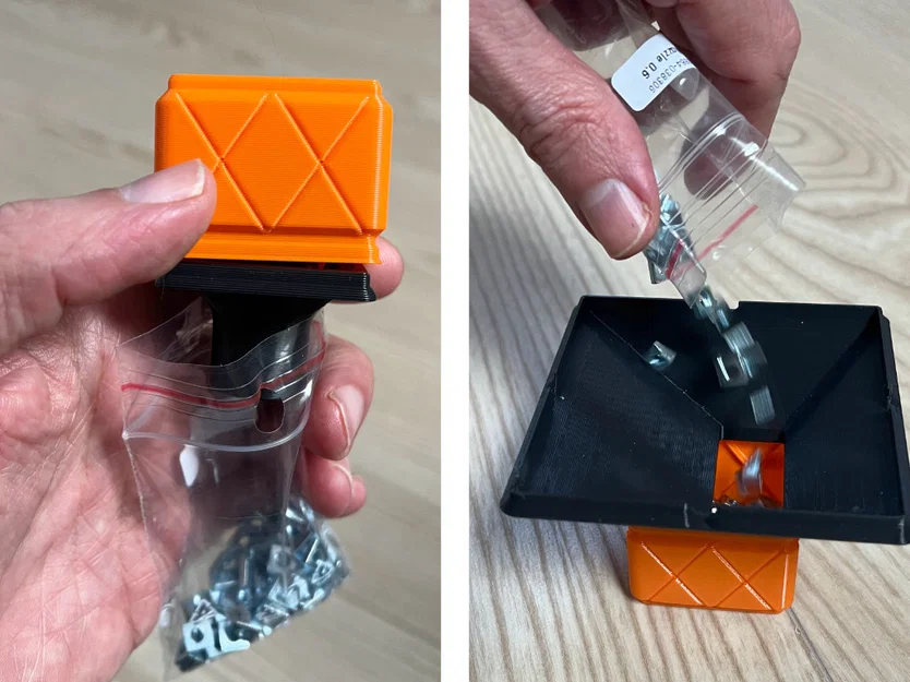 Phễu Gridfinity (Gridfinity funnels) chồng lên bin - Image 1