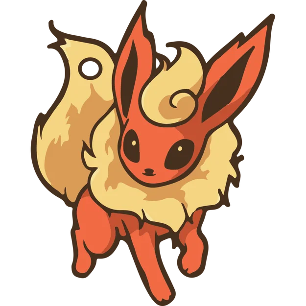 Móc khóa Flareon Pokémon – Charm Eevee/ Pokémon, 3D Printed Keychain - Image 1