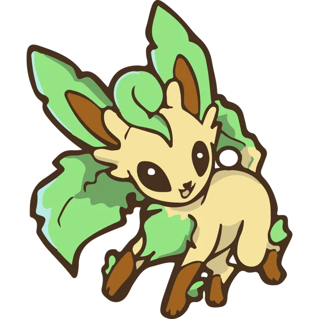 Móc khóa Leafeon Pokemon – Eevee Charm, Pokemon Charm, 3D Printed Keychain - Image 1